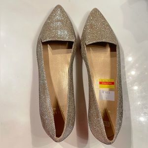Stuart Weitzman Sparkly Pointed Flat Shoes